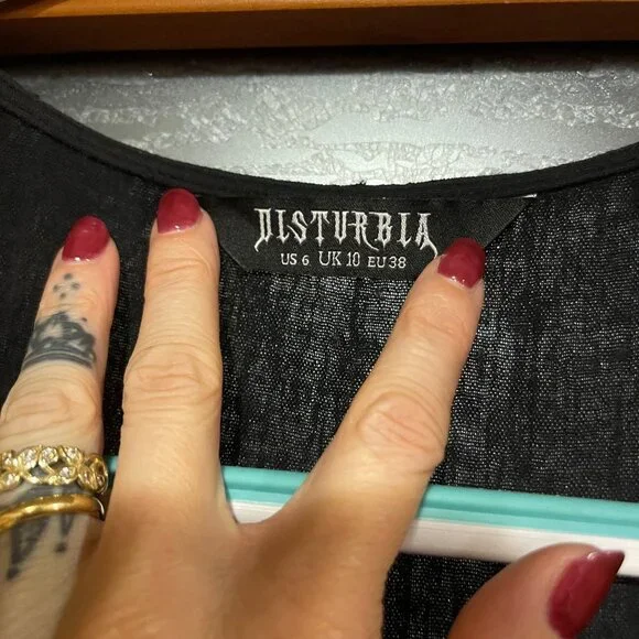 Disturbia Aradia Embroidered Mini Dress size 6 - Picture 8 of 9